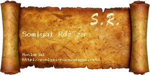 Somlyai Róza névjegykártya